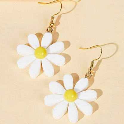 Earrings Charm Jewelry Bohemian White Daisy Flowers ER210019 - Touchy Style .