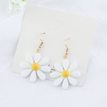 Earrings Charm Jewelry Bohemian White Daisy Flowers ER210019 - Touchy Style .