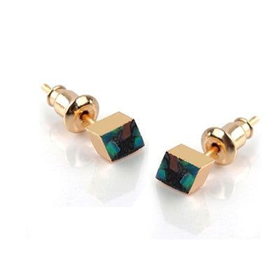 Earrings Charm Jewelry Exquisite Rhombic Blue Opal Fashion 
