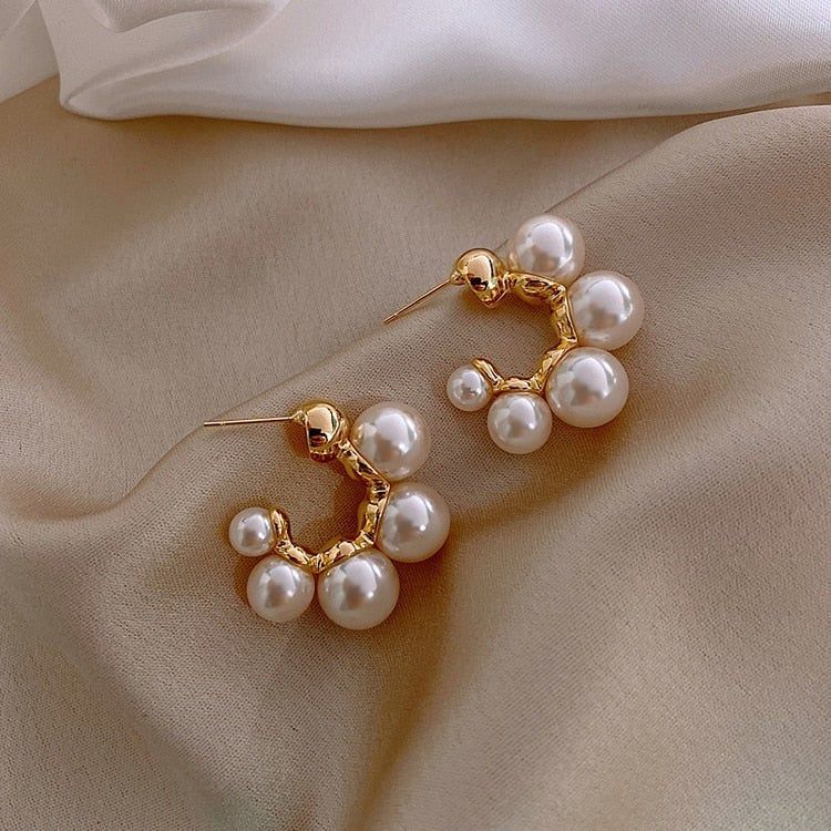 Earrings Charm Jewelry Fashion Rounded Pearl XYS0213 - Touchy Style .