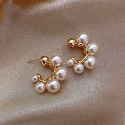 Earrings Charm Jewelry Fashion Rounded Pearl XYS0213 - Touchy Style .