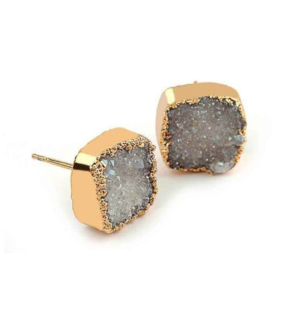 Earrings Charm Jewelry Fashion Square Quartz 