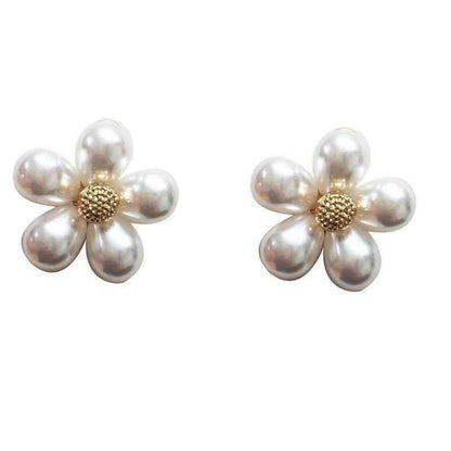 Earrings Charm Jewelry Faux Pearl Flower Fashion ET432 - Touchy Style