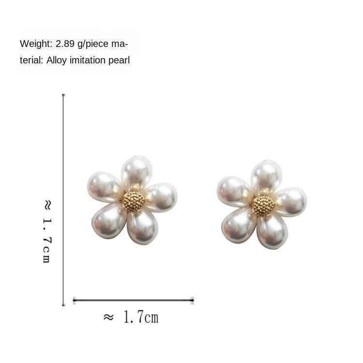 Earrings Charm Jewelry Faux Pearl Flower Fashion ET432 - Touchy Style