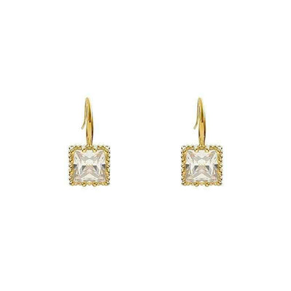 Earrings Charm Jewelry Gem Square Classic Pattern 