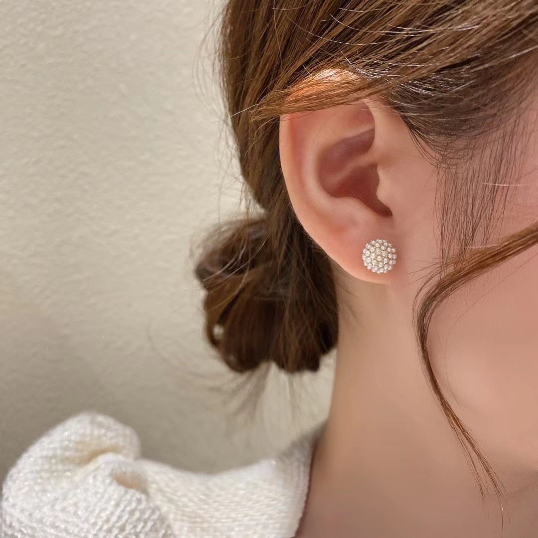 Pearl bomber earrings with fancy hangings -