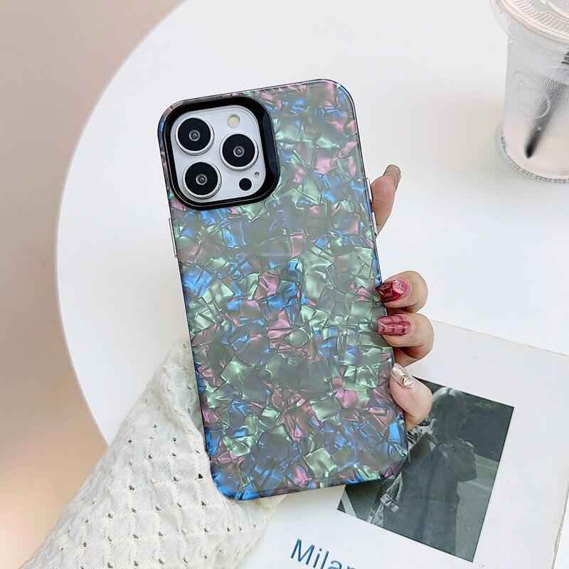 Elegant Bling Shell Pattern Luxury Phone Case Cover for iPhone 11, 12, 13, 14 Pro Max, X, XR, XS Max - Touchy Style .