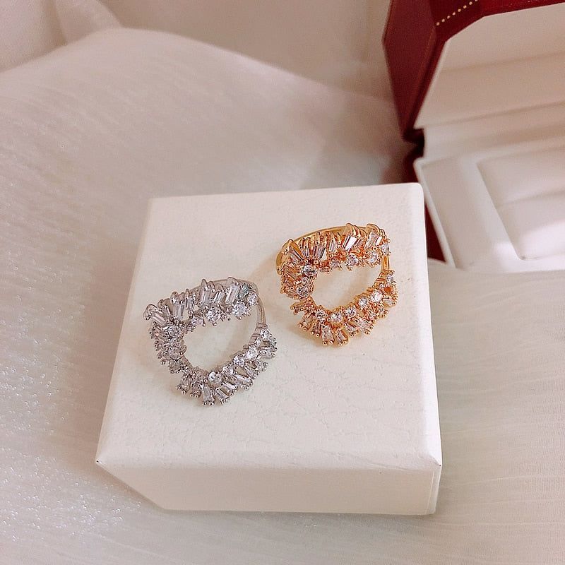 Exaggerated Crystal Open Finger Rings Charm Jewelry XYS1140 - Touchy Style .