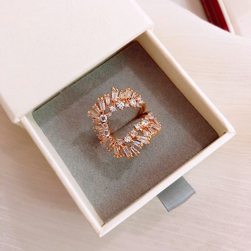 Exaggerated Crystal Open Finger Rings Charm Jewelry XYS1140 - Touchy Style .