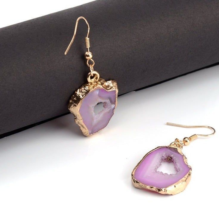 Exquisite Natural Stone Long Drop Earrings Charm Jewelry BS0235 - Touchy Style .