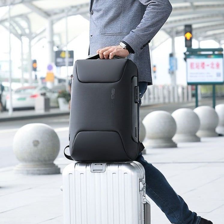 External Frame Oxford Black Cool Backpack Laptop Multifunctional WaterProof Business Bag MCBCOS40 - Touchy Style .