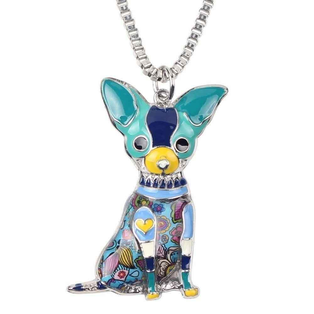 Fashion Acrylic Chihuahuas Dog Pattern Necklace Charm Jewelry BOS1054 - Touchy Style .