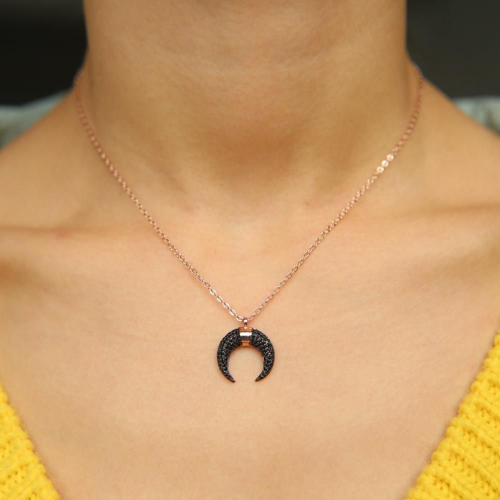 Fashion Black Moon Necklaces Charm Jewelry - Touchy Style .