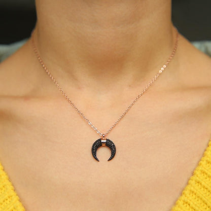 Fashion Black Moon Necklaces Charm Jewelry - Touchy Style .
