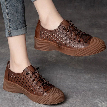 Fashion Breathable Leather Sneakers Women Casual Shoes FGCS03 - Touchy Style .