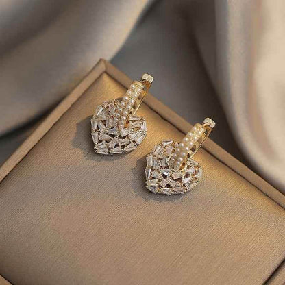 Fashion Crystal Heart-Shaped Earrings Charm Jewelry XYS022 - Touchy Style .