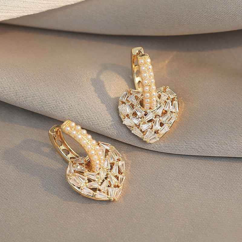 Fashion Crystal Heart-Shaped Earrings Charm Jewelry XYS022 - Touchy Style
