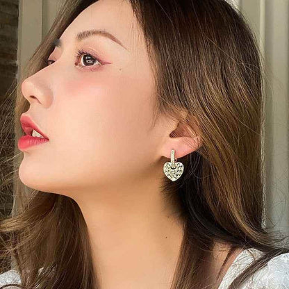 Fashion Crystal Heart-Shaped Earrings Charm Jewelry XYS022 - Touchy Style