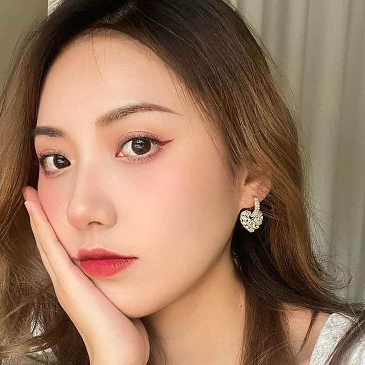 Fashion Crystal Heart-Shaped Earrings Charm Jewelry XYS022 - Touchy Style