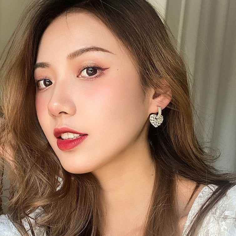 Fashion Crystal Heart-Shaped Earrings Charm Jewelry XYS022 - Touchy Style