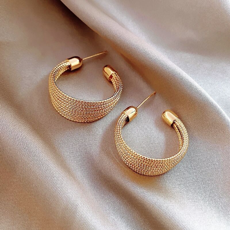Fashion Gothic Gold C-shaped Earrings Charm jewelry XYS0103 - Touchy Style .