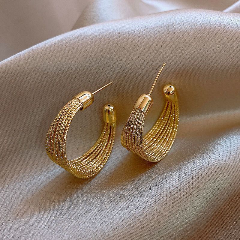 Fashion Gothic Gold C-shaped Earrings Charm jewelry XYS0103 - Touchy Style .