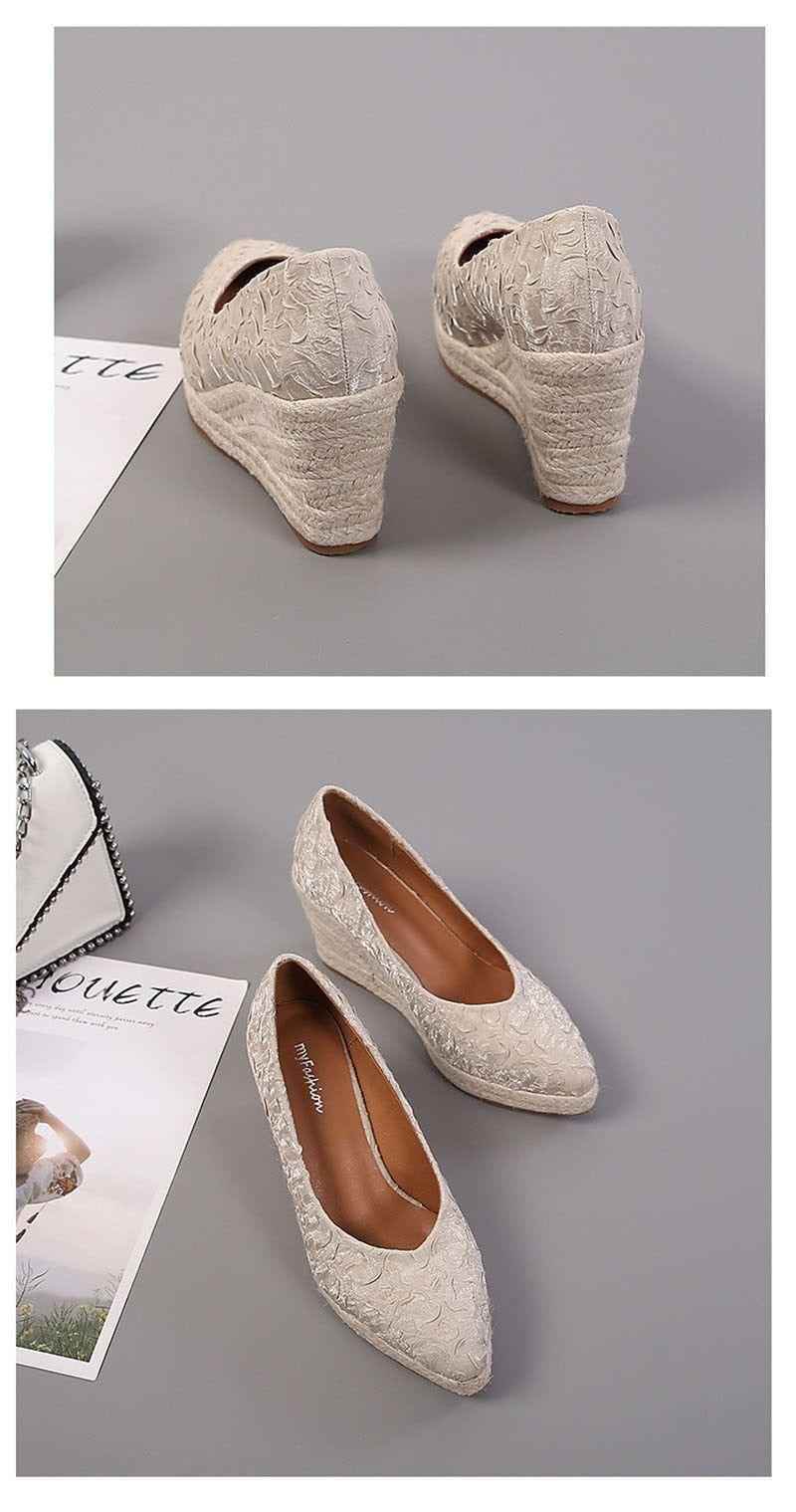 Fashion High Heels Women Wedges Casual Shoes GCSTY31 Retro Pumps A3800 - Touchy Style