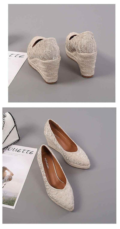 Fashion High Heels Women Wedges Casual Shoes GCSTY31 Retro Pumps A3800 - Touchy Style