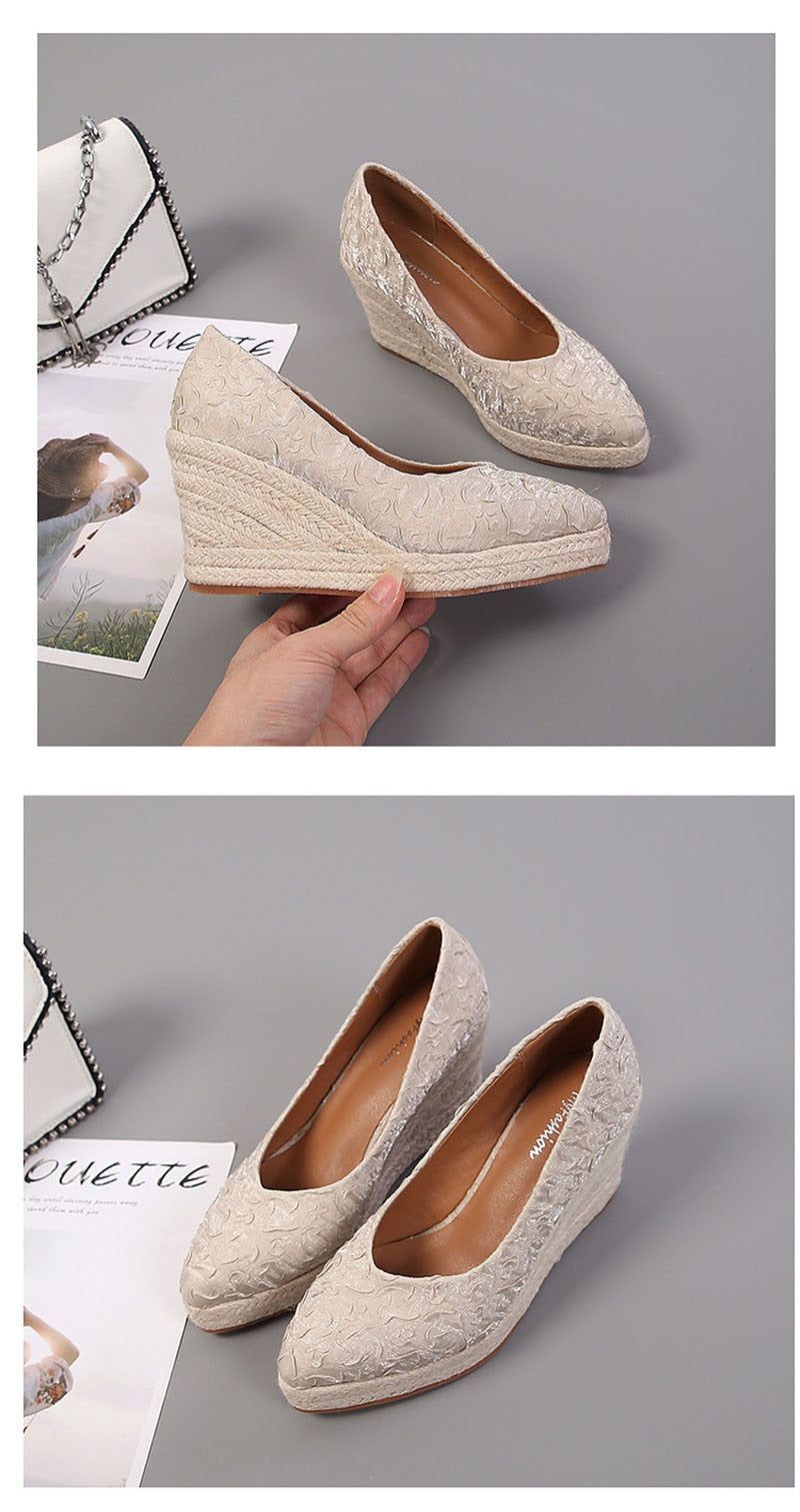 Fashion High Heels Women Wedges Casual Shoes GCSTY31 Retro Pumps A3800 - Touchy Style .