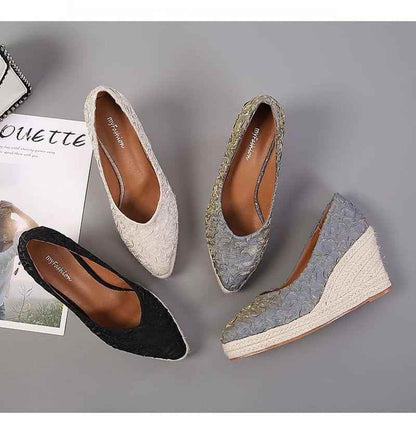 Fashion High Heels Women Wedges Casual Shoes GCSTY31 Retro Pumps A3800 - Touchy Style