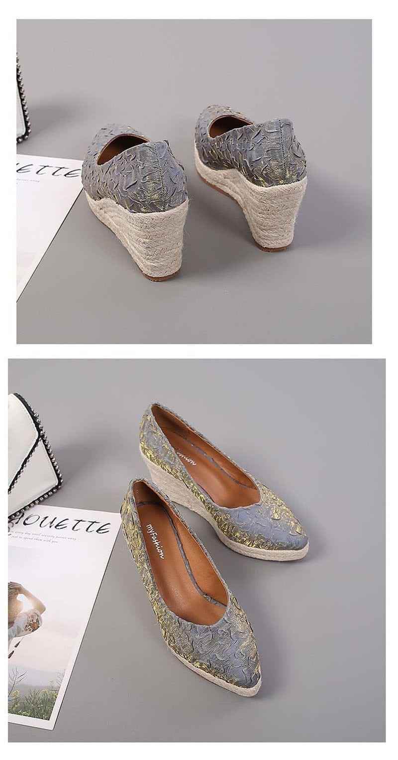 Fashion High Heels Women Wedges Casual Shoes GCSTY31 Retro Pumps A3800 - Touchy Style