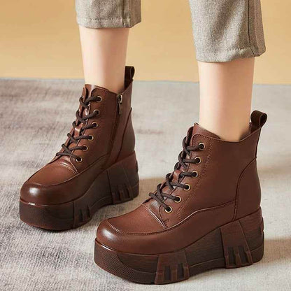 Women Ankle Boots Thick Sole Flat Heel Martin Boots Fashion Ladies Boots