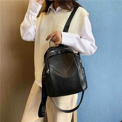 Fashion Rucksack Vintage Leather School Girls Women&