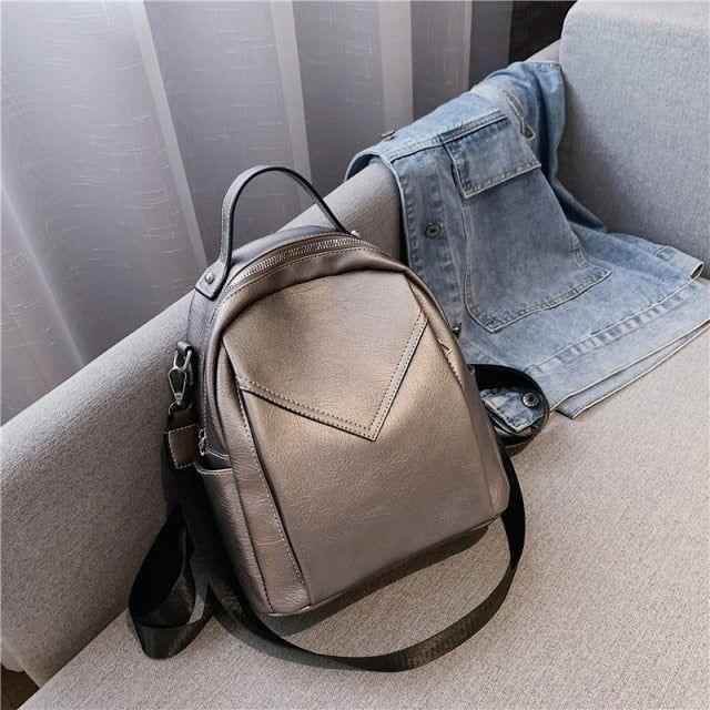 Fashion Rucksack Vintage Leather School Girls Women&