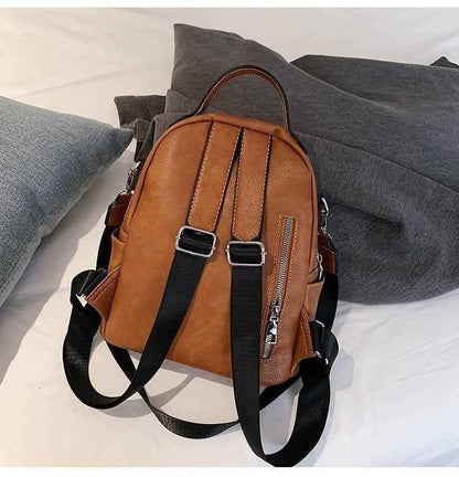 Fashion Rucksack Vintage Leather School Girls Women&