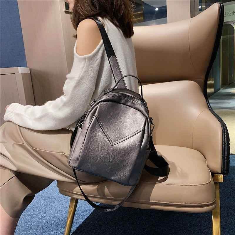 Fashion Rucksack Vintage Leather School Girls Women&