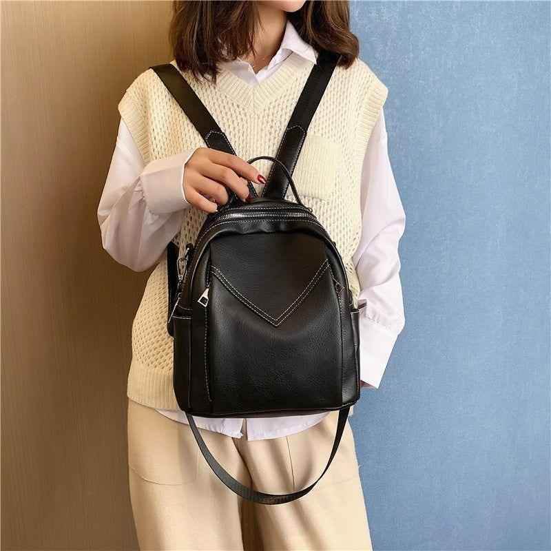 Fashion Rucksack Vintage Leather School Girls Women&