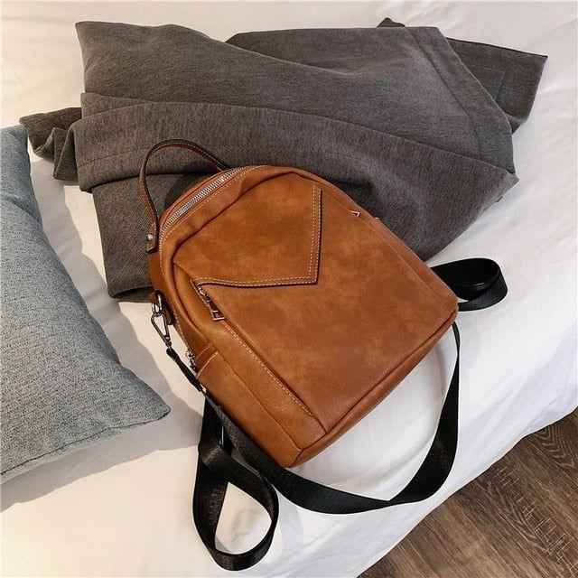 Fashion Rucksack Vintage Leather School Girls Women&