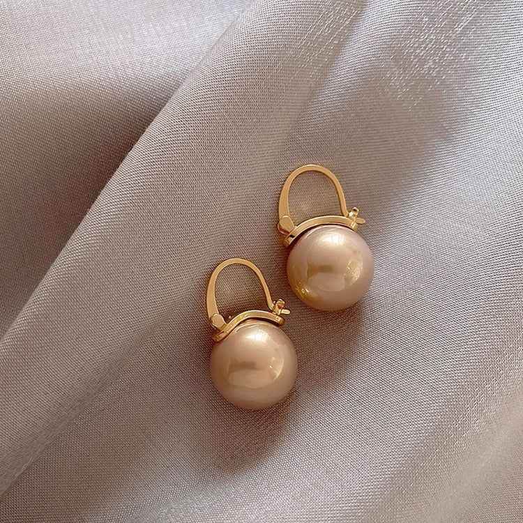 Fashion Simple Big Pearl Ball Earrings Charm Jewelry XYS0318 - Touchy Style .