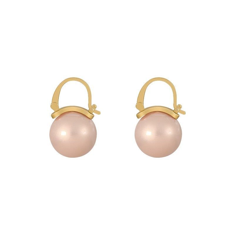 Fashion Simple Big Pearl Ball Earrings Charm Jewelry XYS0318 - Touchy Style .