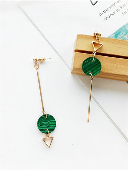 Fashion Simple Geometric Round Marble Long Earrings Charm Jewelry KIOS0408 - Touchy Style .