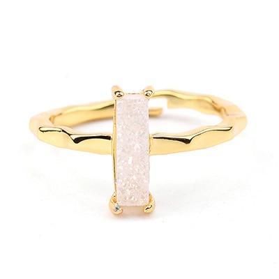 Finger Rings Charm Jewelry 32 Styles Natural Druzy Stone 