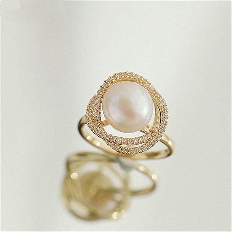 Finger Rings Charm Jewelry Classic Pearl Flower Fashion EOS0156 - Touchy Style .