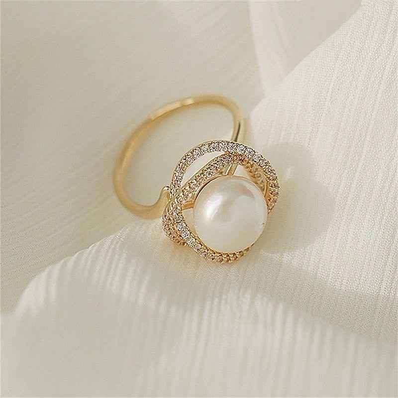 Finger Rings Charm Jewelry Classic Pearl Flower Fashion EOS0156 - Touchy Style