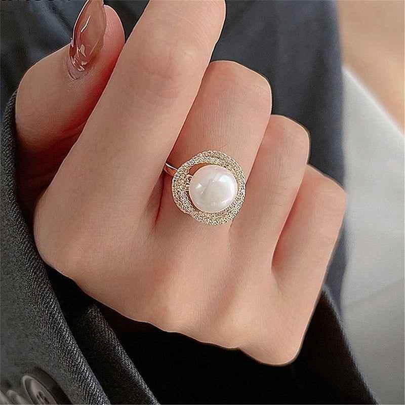 Finger Rings Charm Jewelry Classic Pearl Flower Fashion EOS0156 - Touchy Style