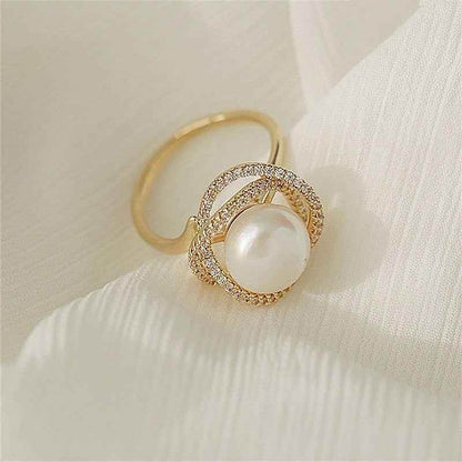 Finger Rings Charm Jewelry Classic Pearl Flower Fashion EOS0156 - Touchy Style