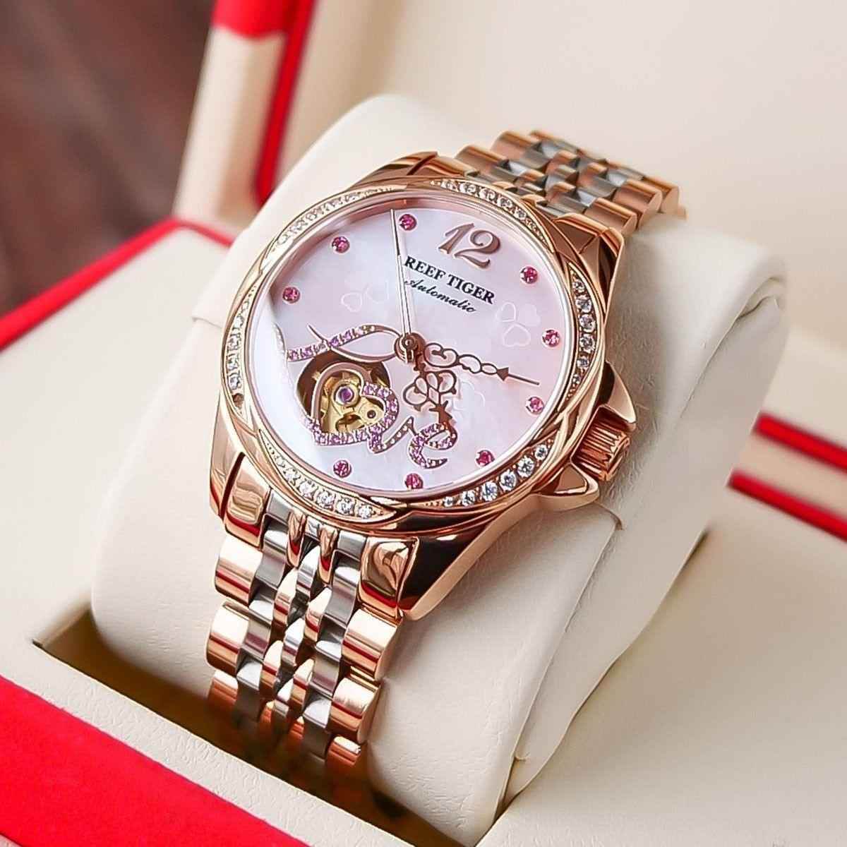 Flower Love Heart Simple Watches For Women&