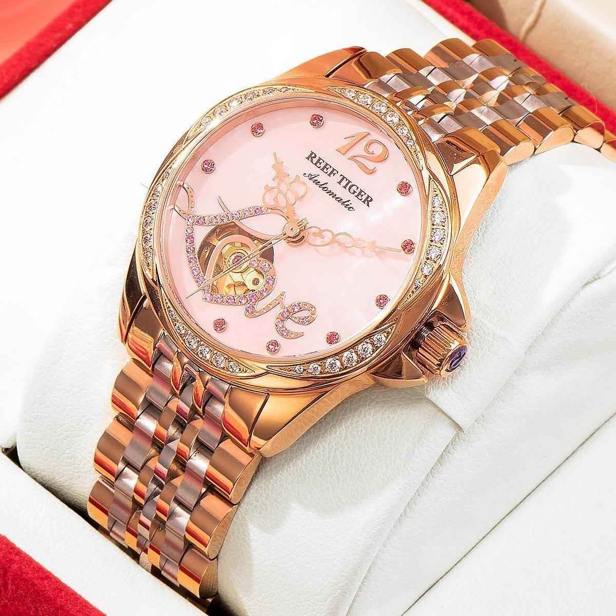 Flower Love Heart Simple Watches For Women&