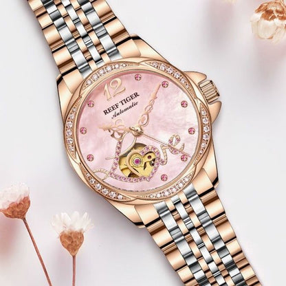 Flower Love Heart Simple Watches For Women&