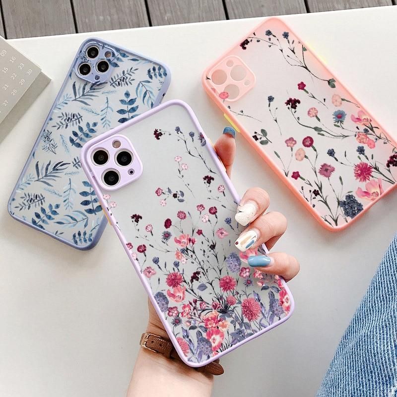 Flower Painted Cute Phone Cases For iPhone X XS MAX XR 6s 7 8 Plus SE 2 12 11 pro MAX - Touchy Style .